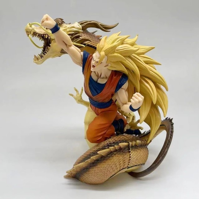 Dragon Ball Super Saiyan 3 Goku com Dragões Dourados Figuras de Ação  Brinquedos - AliExpress